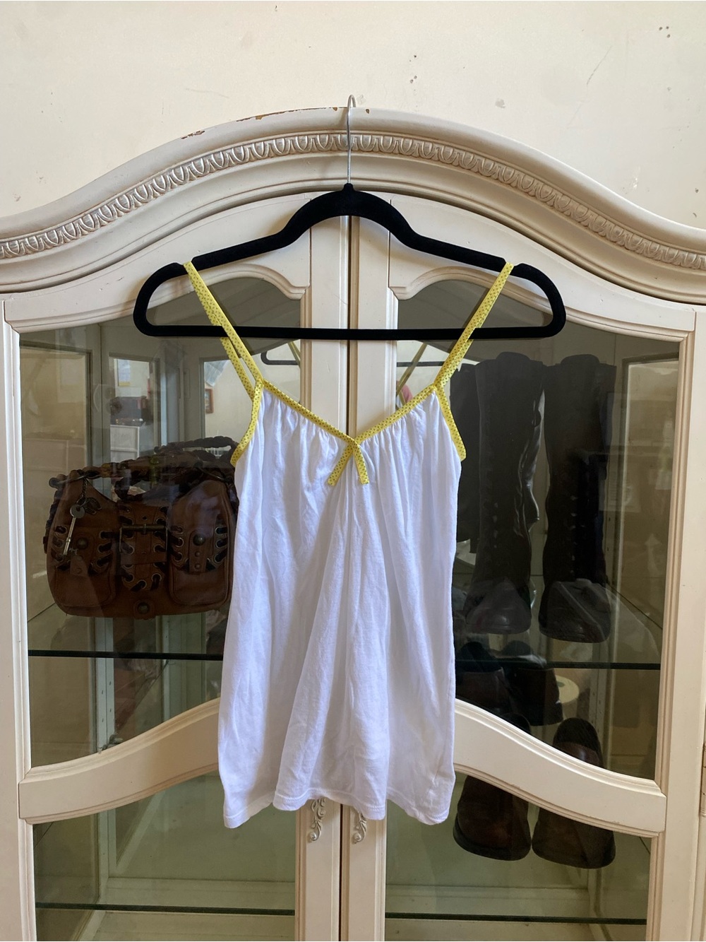 Y2K Damsel White Polka Dot Colorful Sheer Tank Top